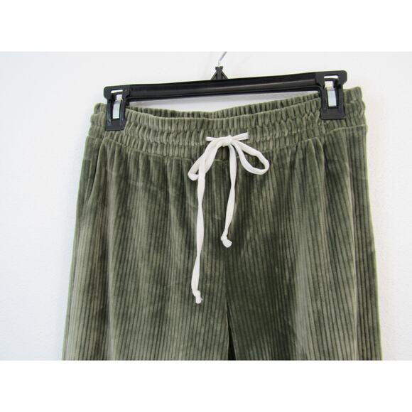 Tart Intimates Small Green Corduroy Pull On Flared Pants Comfy Loungewear Olive - Picture 4 of 6